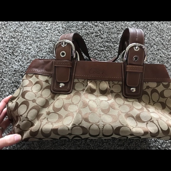 Brown/Tan COACH handbag - Picture 1 of 4